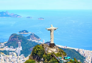 Famoso ponto turístico´do Brasil, o Cristo Redentor no Rio de Janeiro.